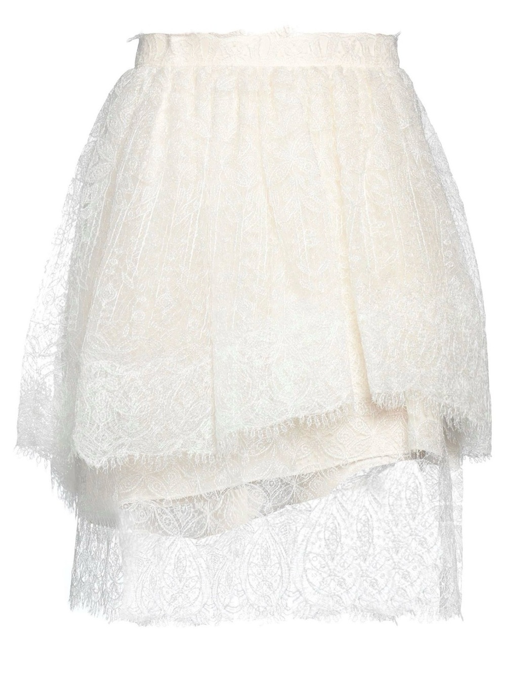 ERMANNO SCERVINO Lace A-Line Mini Skirt in Soft Cream
